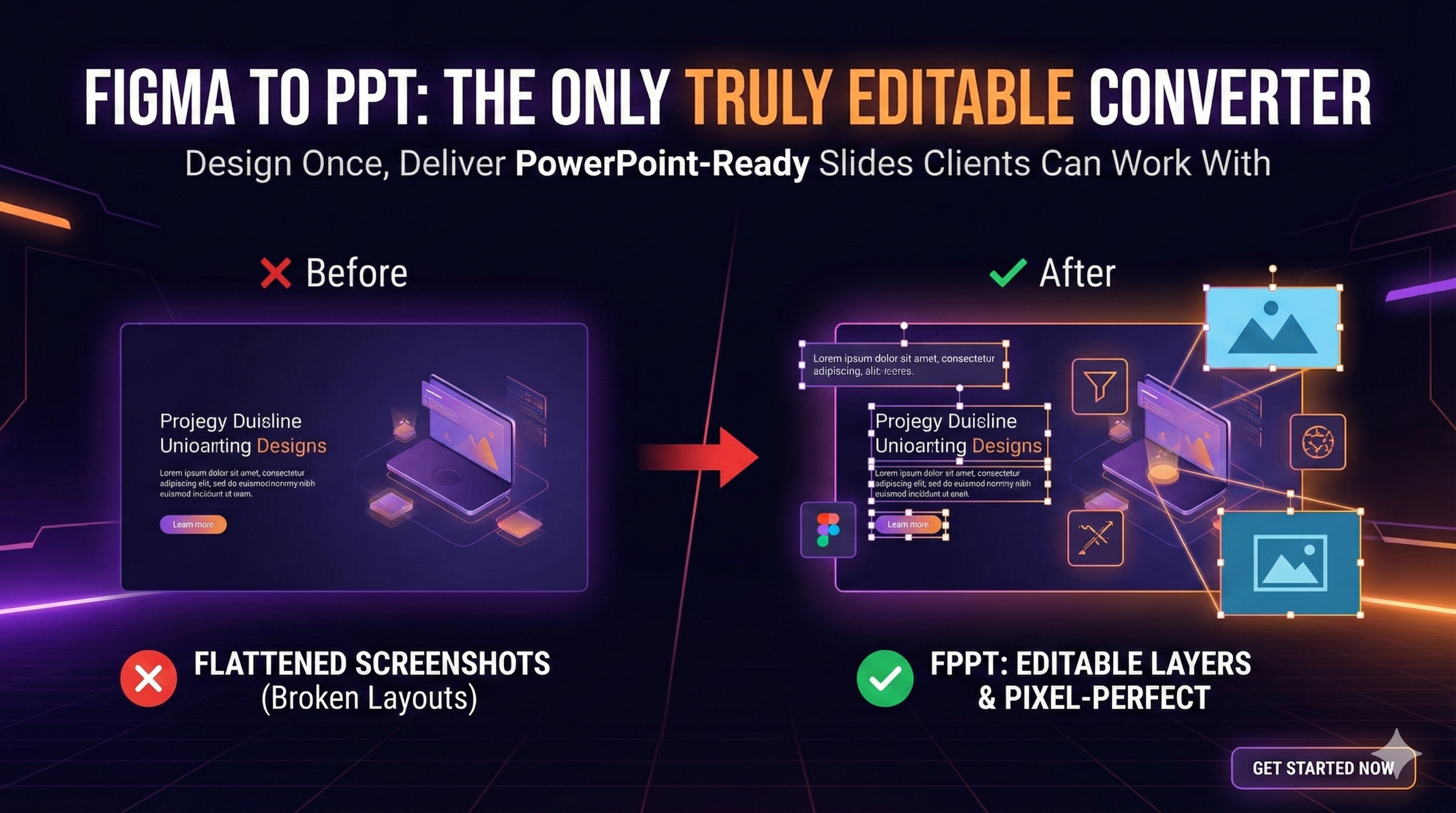 FPPT - Figma to PPT - Main product screenshot demonstrating key features and user interface