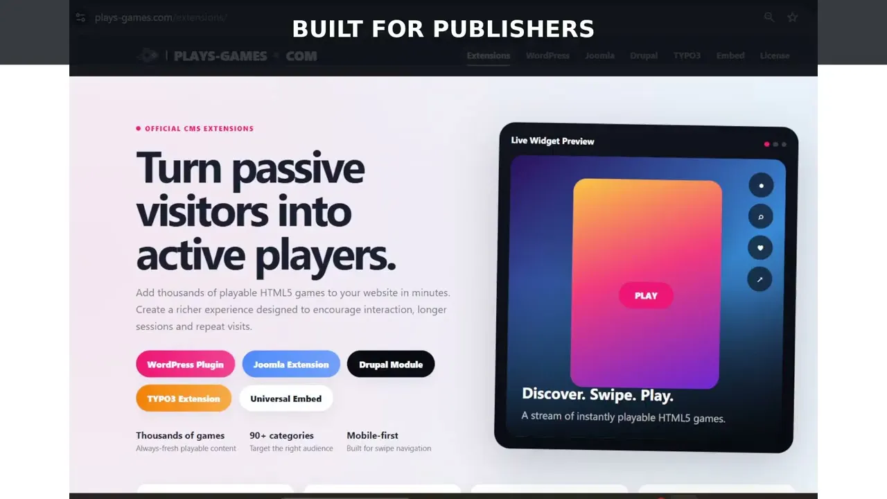 Plays Games — endless game feed - Widget gallery image