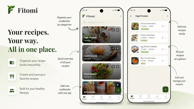 Fitomi - Recipes & Calories screenshot 1