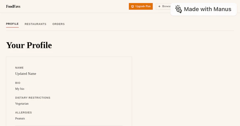 FoodFavs screenshot 1