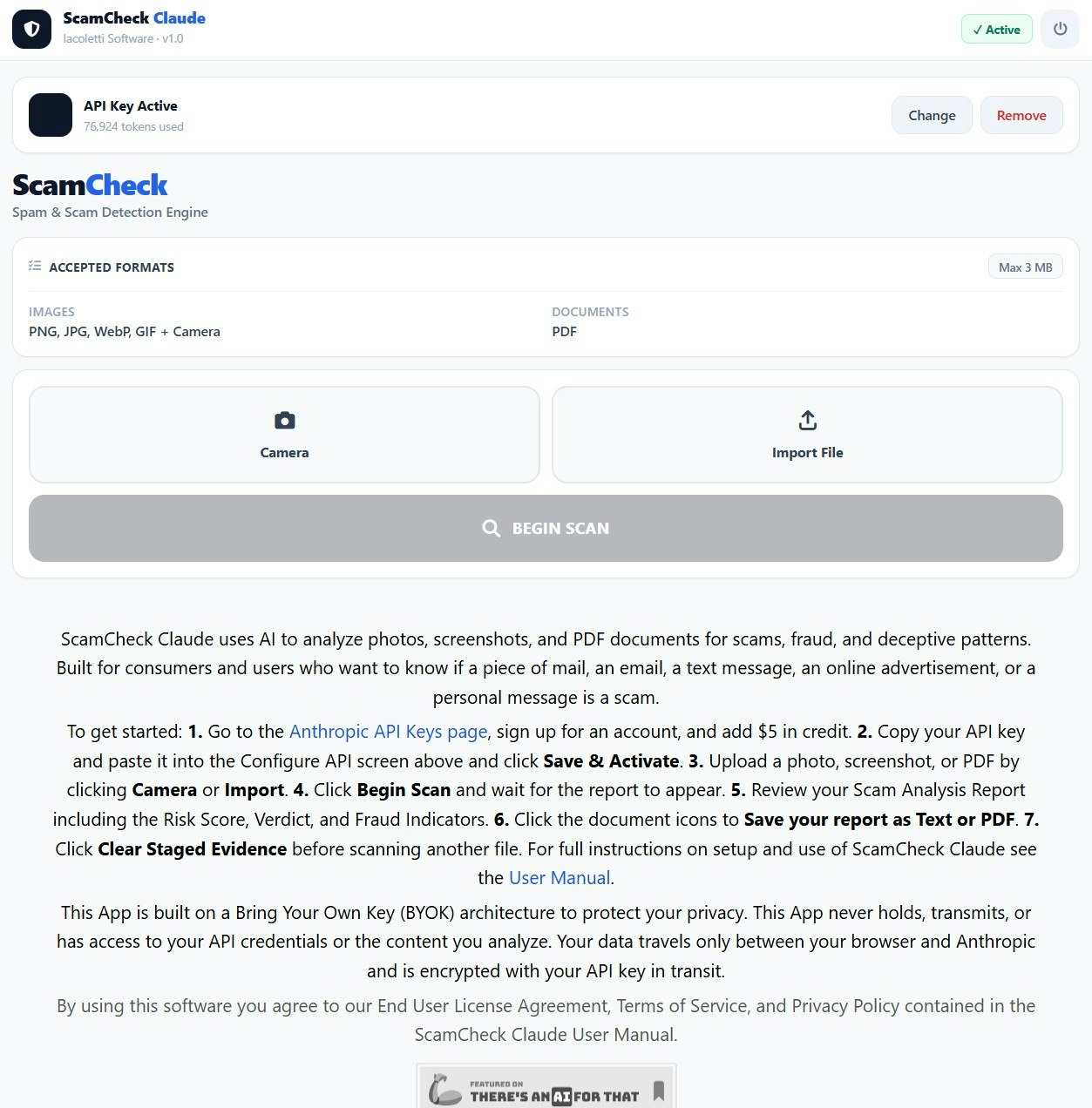 ScamCheck Claude gallery image