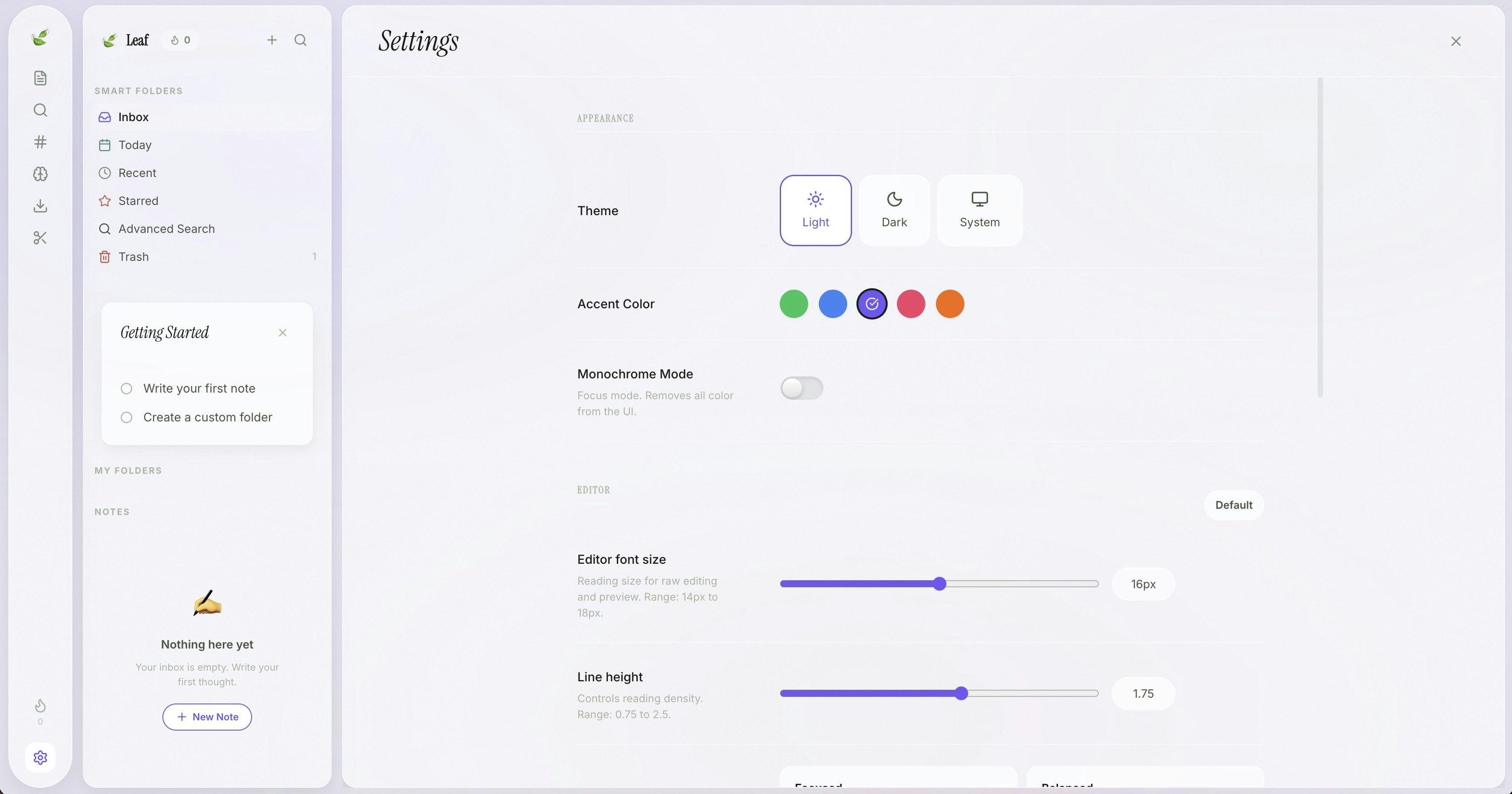 Leaf - Screenshot 4 showing product features and functionality