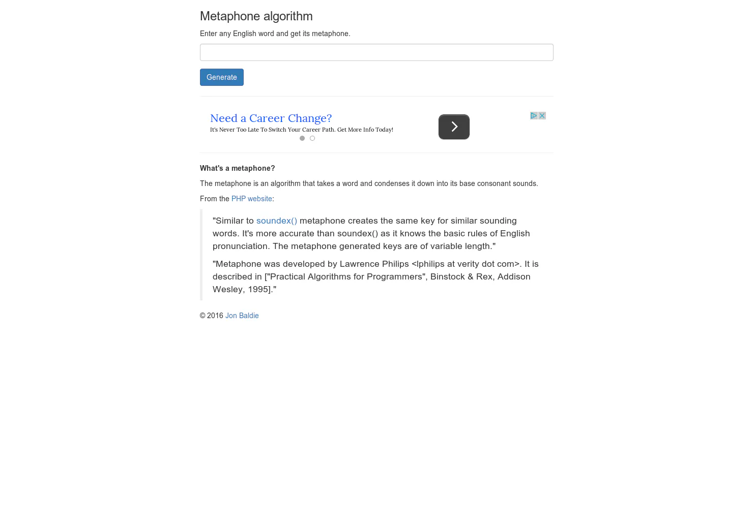 Metaphone algorithm