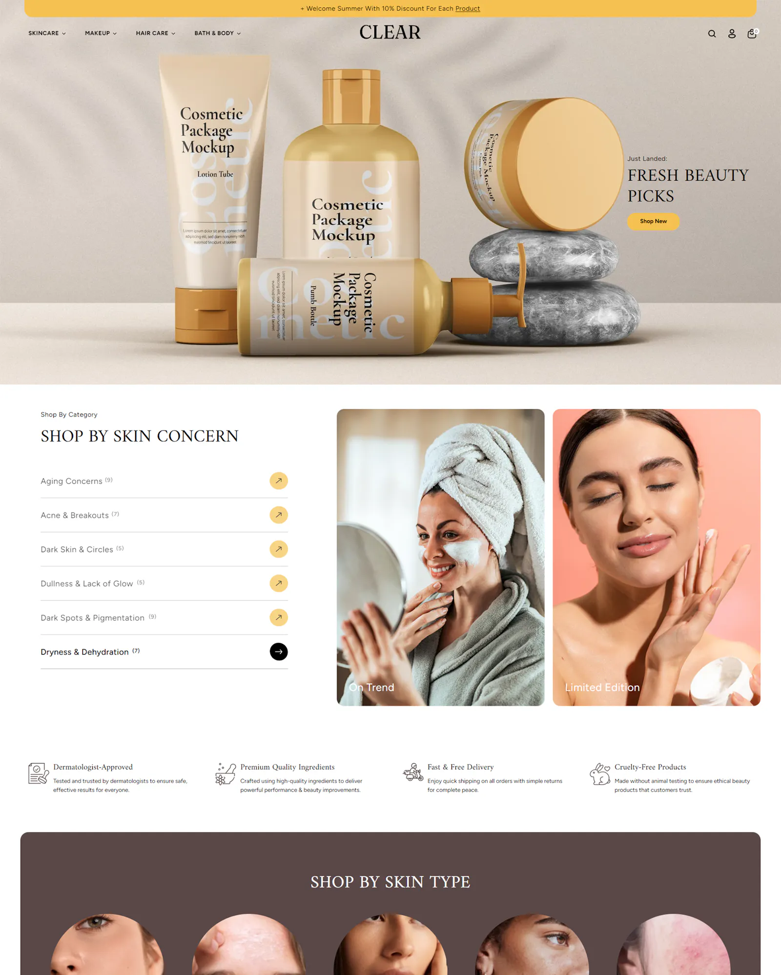 Clear Cosmetic Shopify Theme screenshot 1