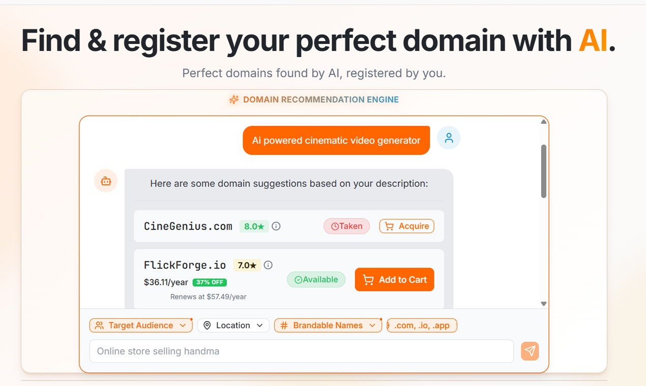 Domain Recommendations Search Engine gallery image