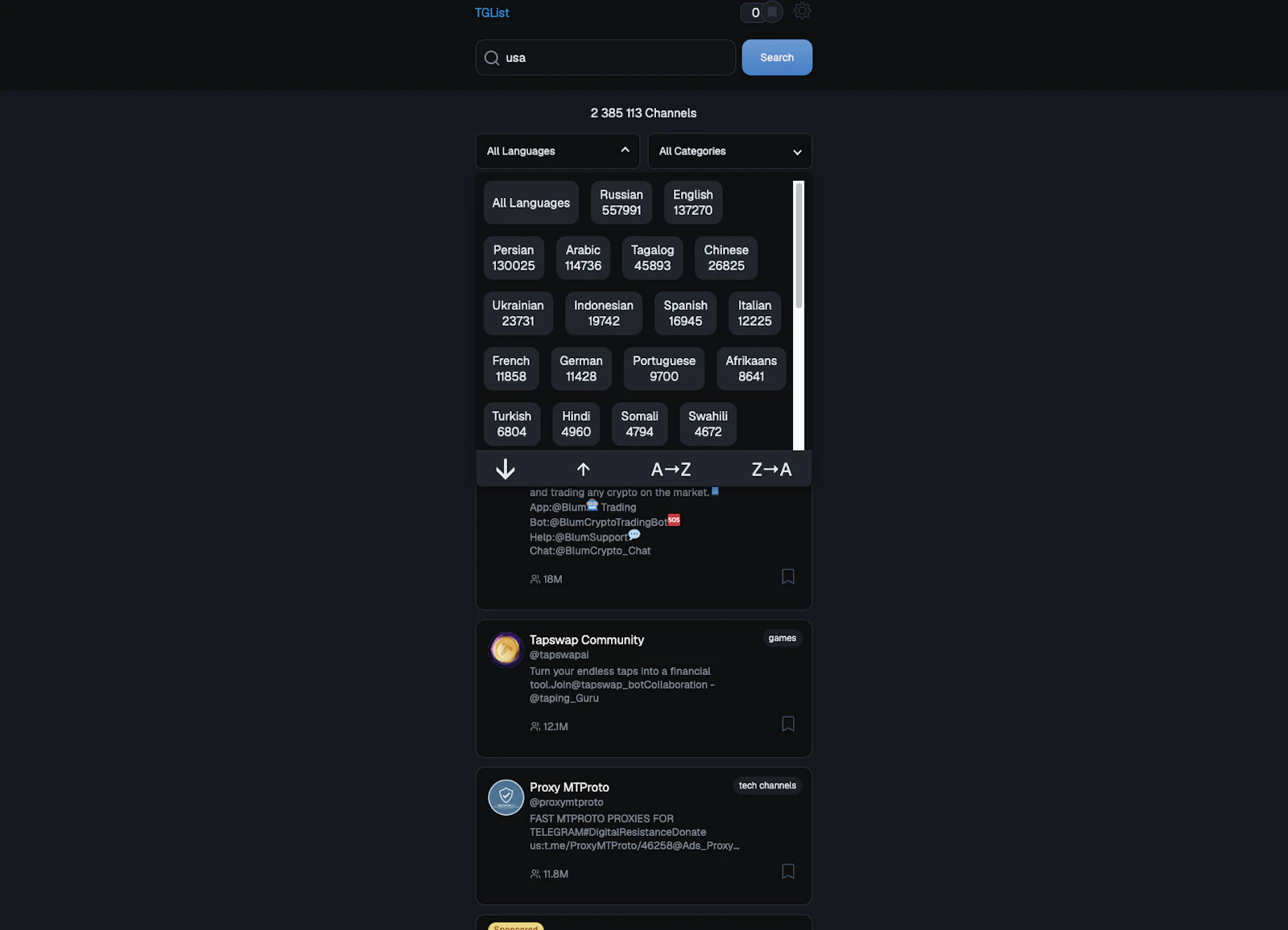 TGList - 2.3M+ Telegram Channels screenshot 5