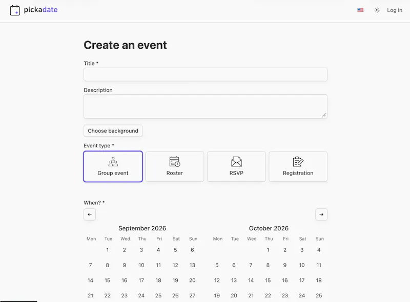 Pickadate screenshot 2