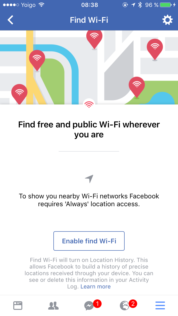 Facebook Find Wi-Fi