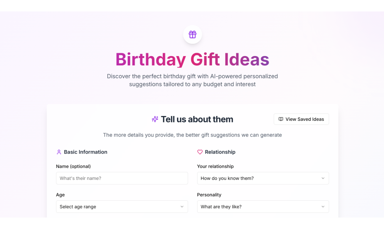 Birthday Gift Idea Generator gallery image