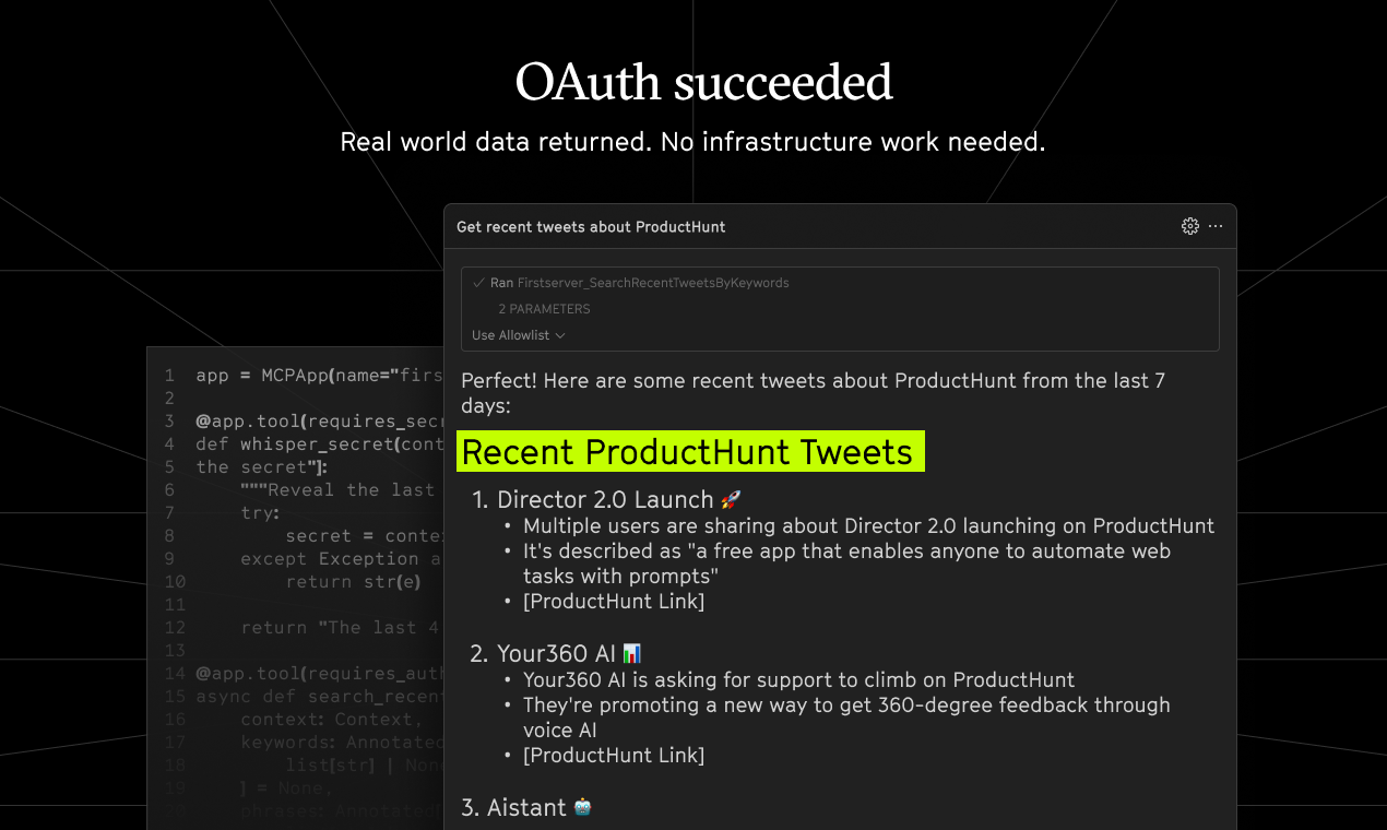 Secure MCP Framework by Arcade.dev - Screenshot 3 preview