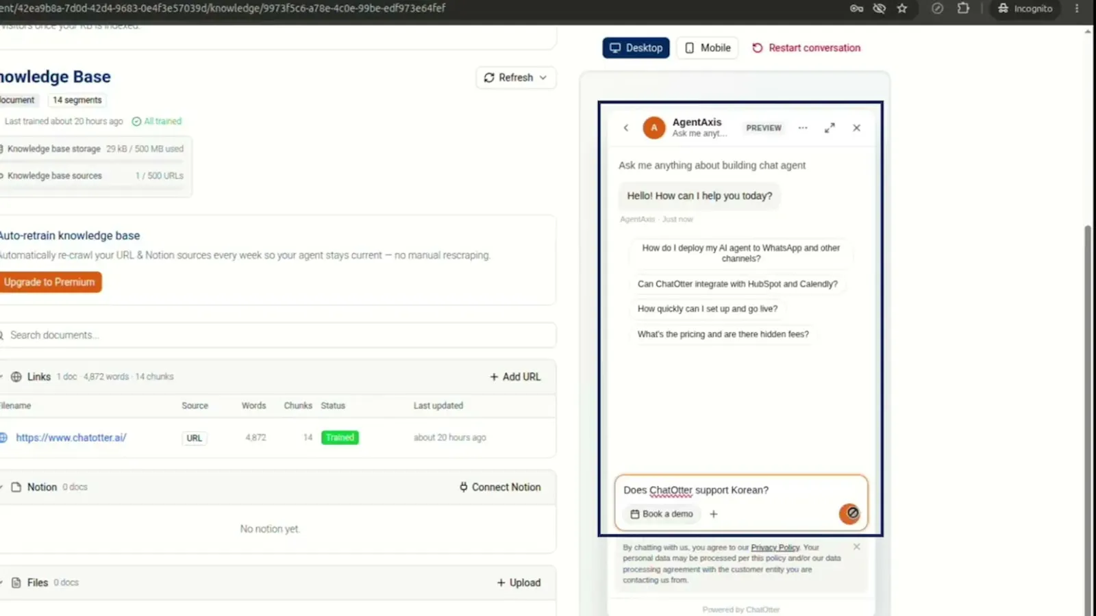 ChatOtter screenshot 1 (video preview)