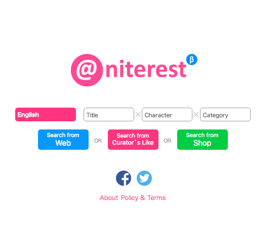 Curation website for Japanese anime funs gallery image