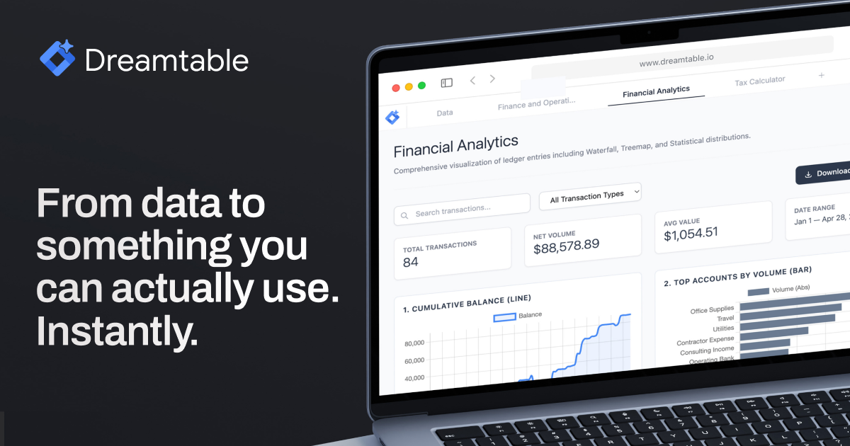 Dreamtable - Main product screenshot demonstrating key features and user interface