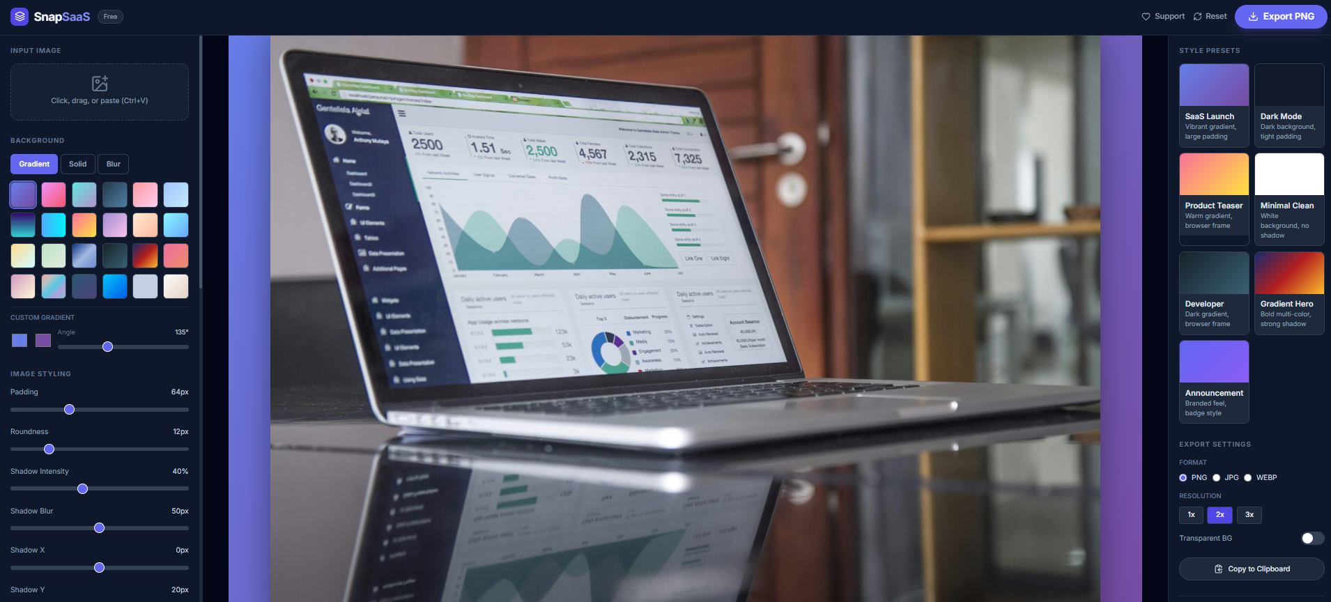 SnapSaaS - Main product screenshot demonstrating key features and user interface
