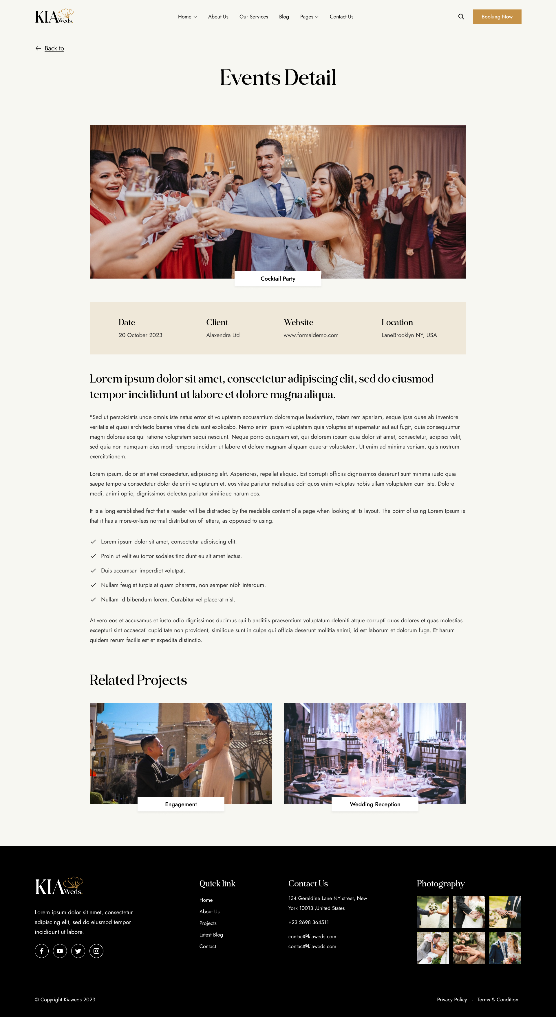 वेडिंग प्लानर वेबसाइट HTML टेम्प्लेट - Webbytemplate पर वेडिंग प्लानर वेबसाइट HTML टेम्प्लेट खरीदें मीडिया 9