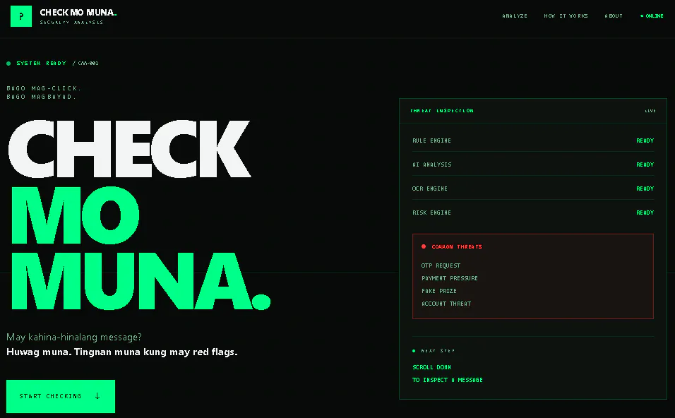 Check Mo Muna - AI Scam-Risk Analyzer gallery image