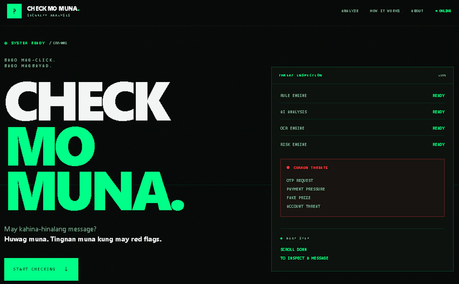 Check Mo Muna - AI Scam-Risk Analyzer screenshot 1