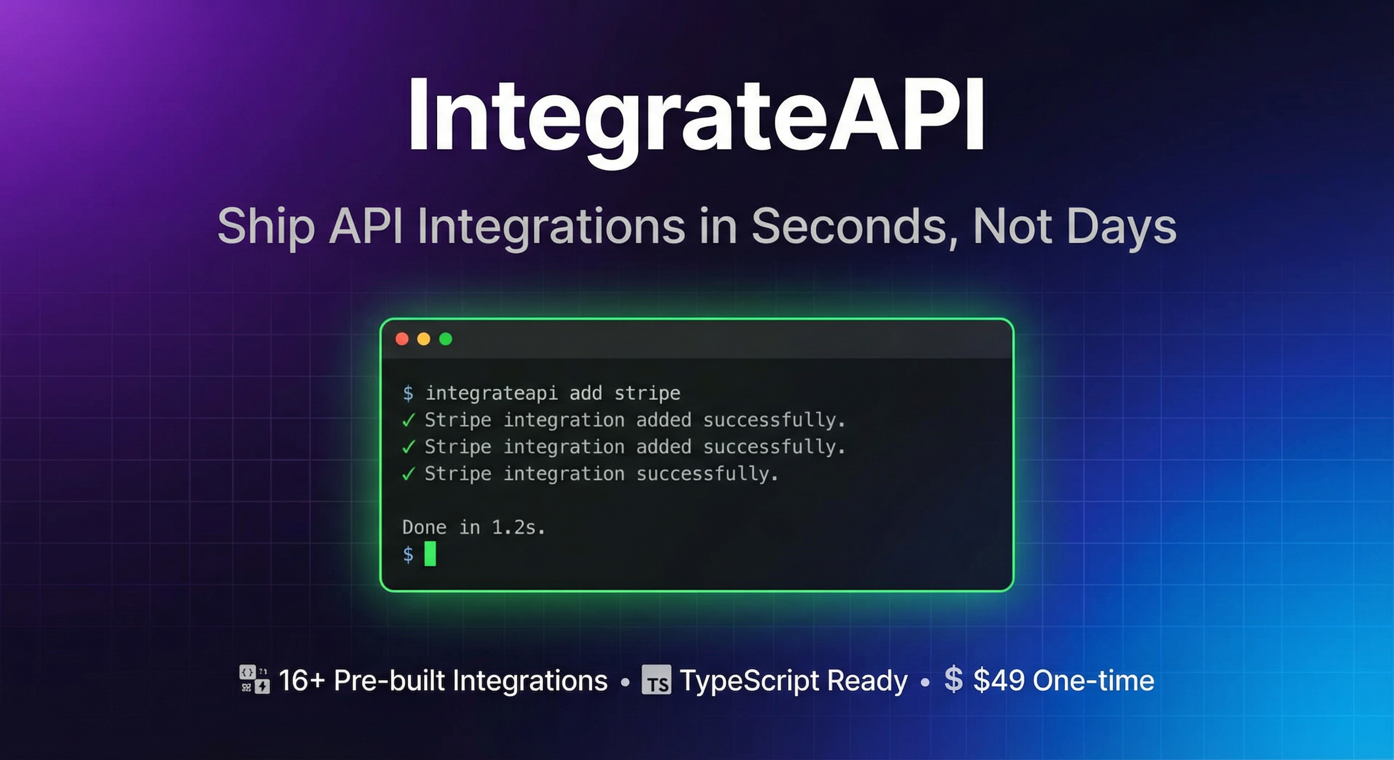 IntegrateAPI - Product Hunt launch logo and brand identity
