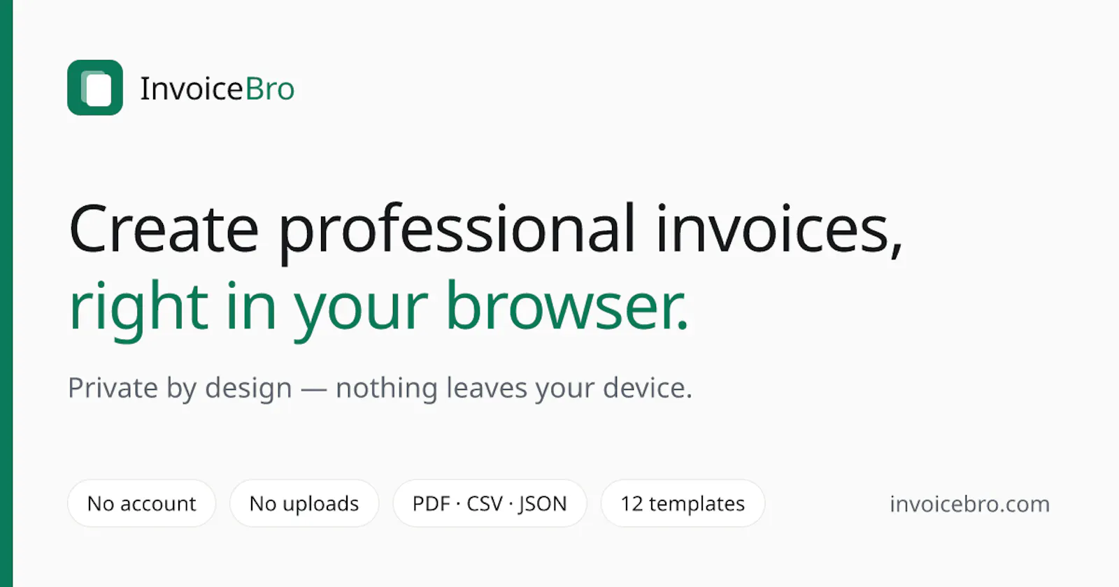 InvoiceBro - Free Invoices in Browser screenshot 1