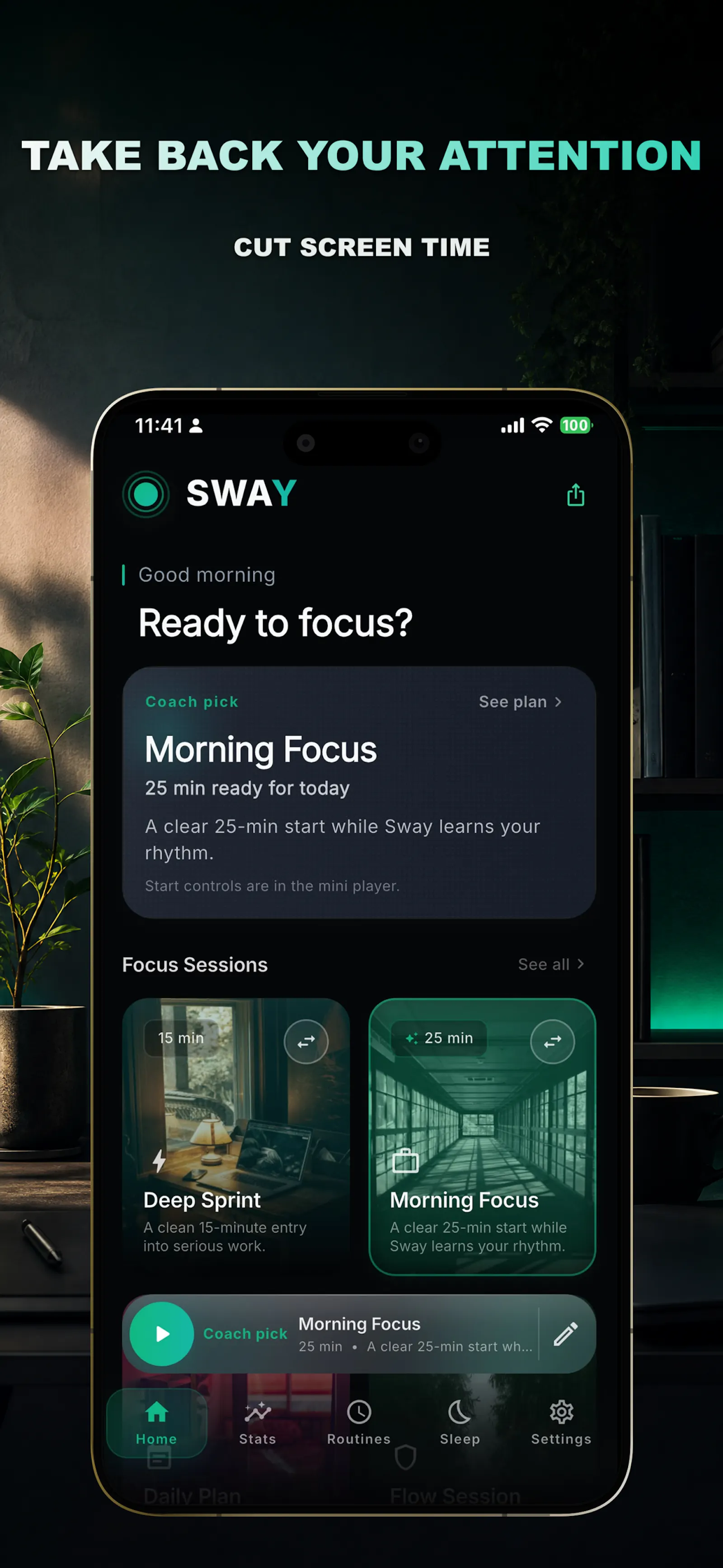 Sway: Screen Time &  AI Focus screenshot 1
