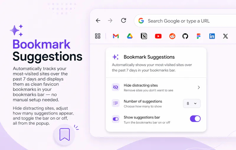 Bookmark Suggestions screenshot 1