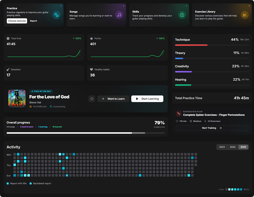 Riff Quest - Main product screenshot demonstrating key features and user interface