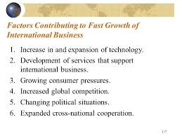 Growth of the international business