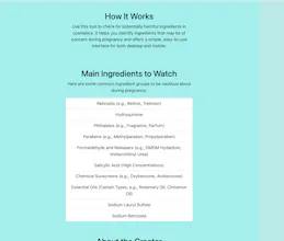 Pregnancy Safe Ingredient Checker gallery image