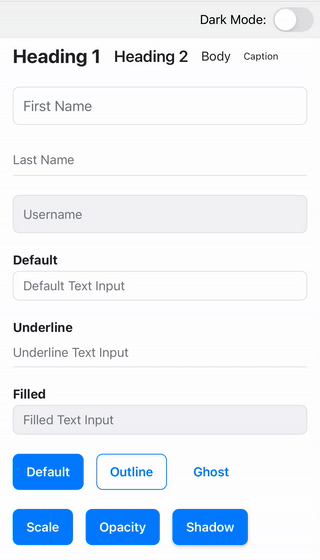 React Native UI Components V2 - Main screenshot showing features and interface