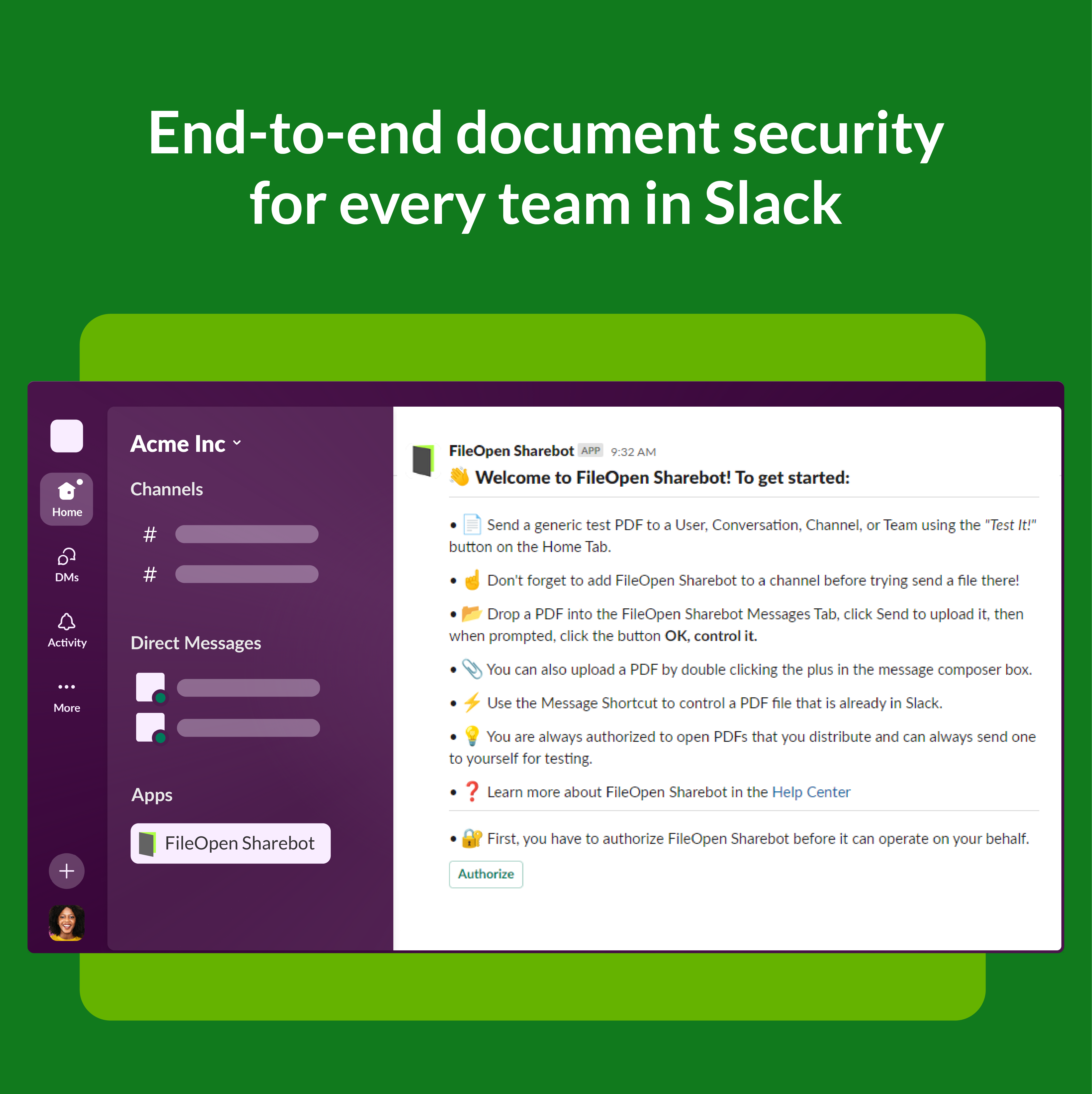 Fileopen sharebot - Сквозная безопасность документа в Slack медиа 1