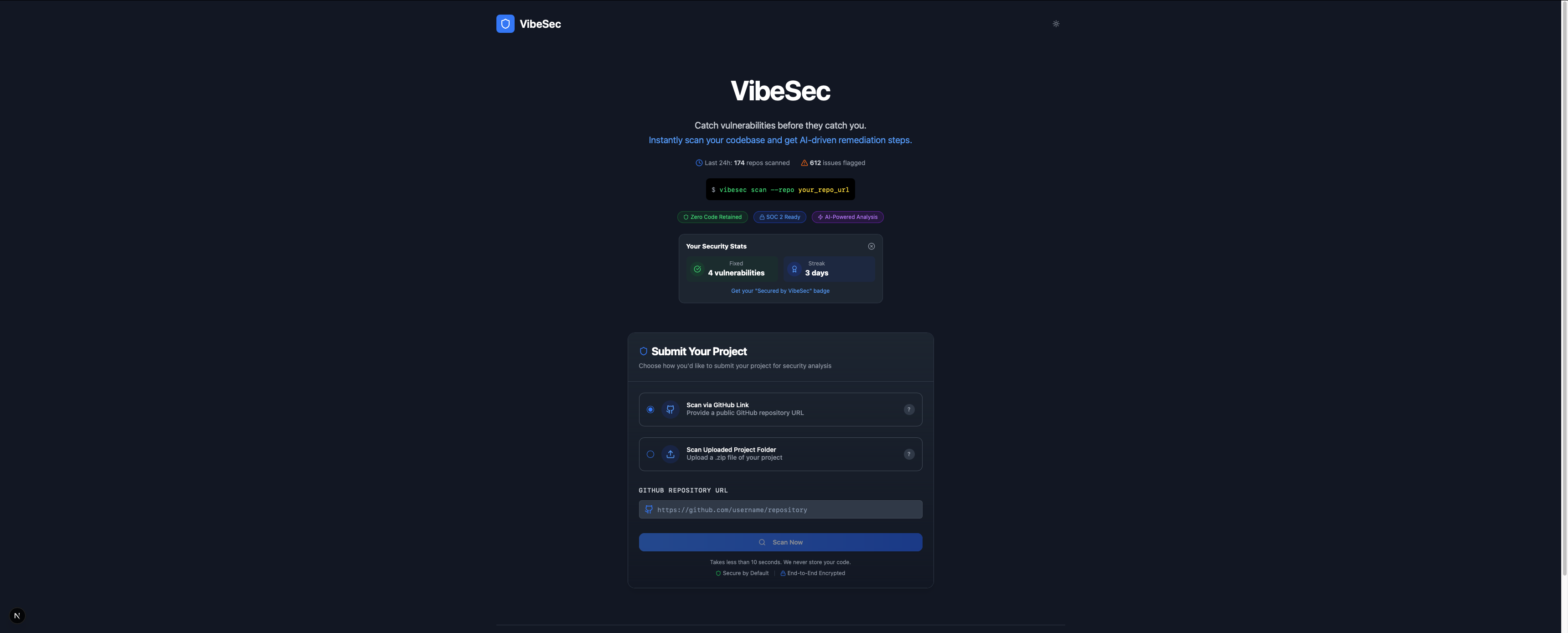 vibesec - 코드 취약점을 즉시 찾고 수정하십시오! 미디어 3