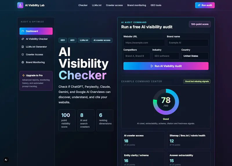 AI Visibility Lab screenshot 1