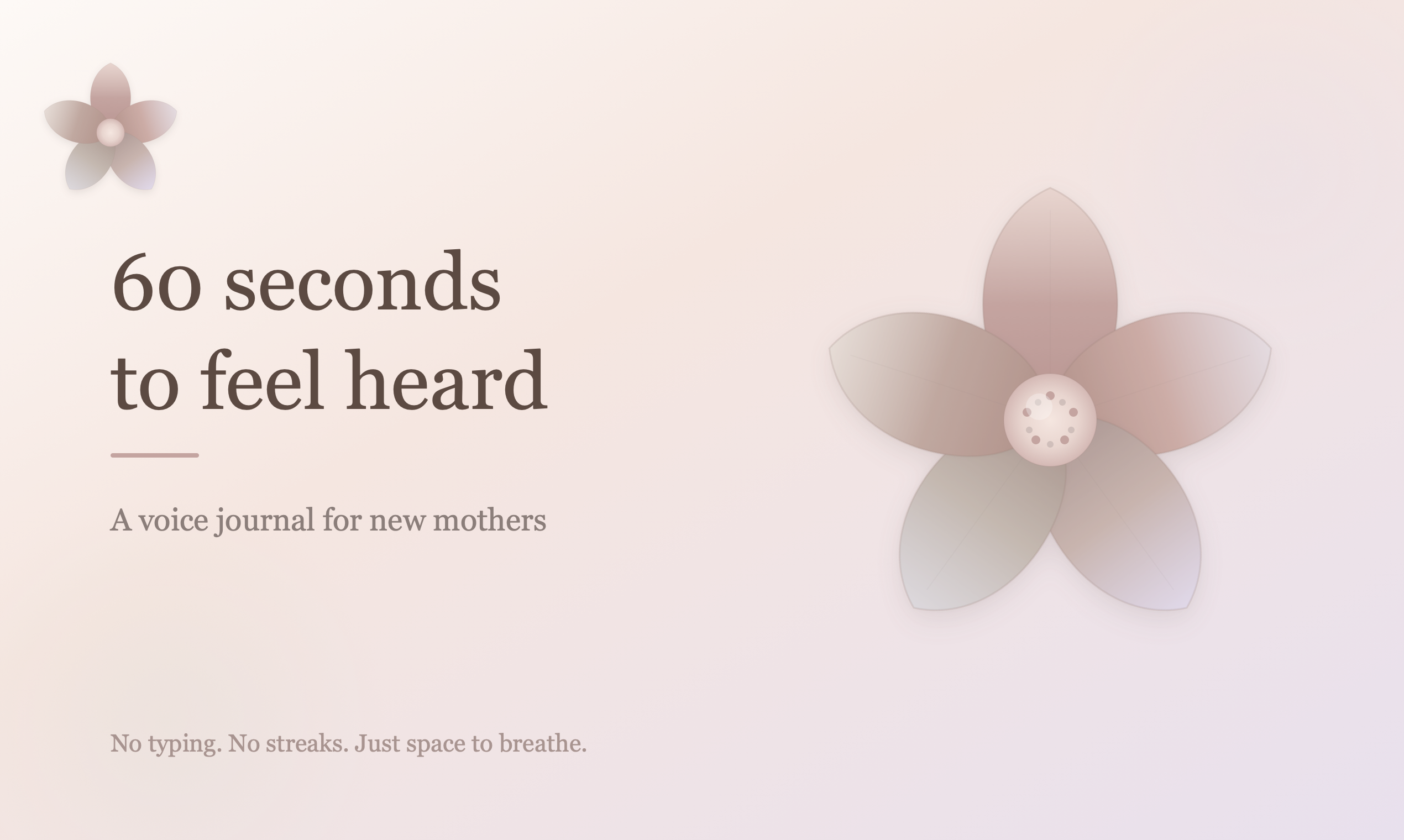 Quiet Bloom - Main product screenshot demonstrating key features and user interface