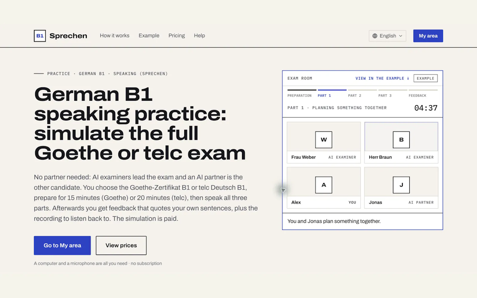 B1 Sprechen screenshot 1