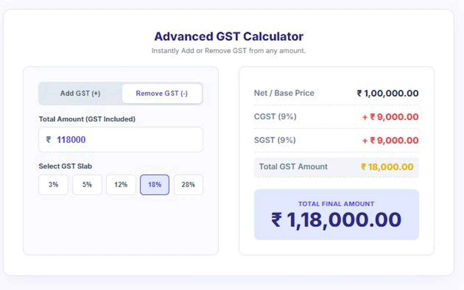 GST Calculator India screenshot 2