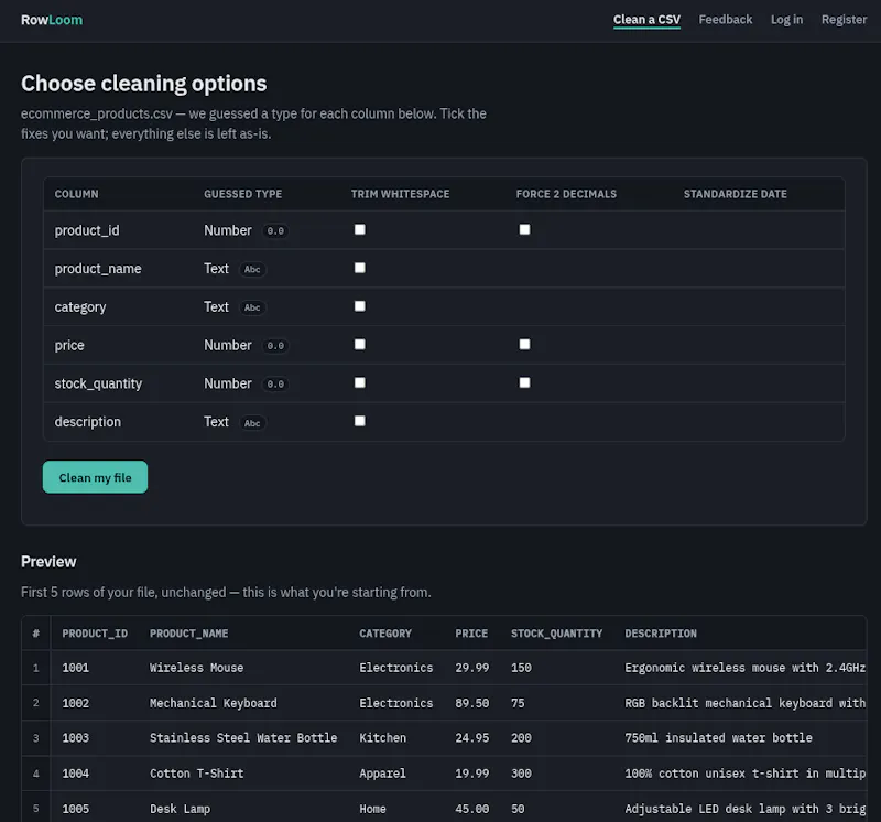 RowLoom screenshot 1