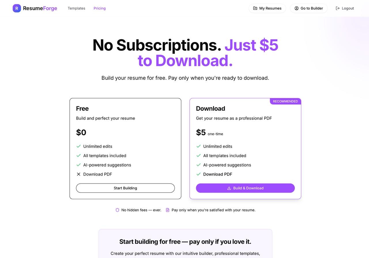 ResumeForge - Simple, clean, and effective resume builder media 3