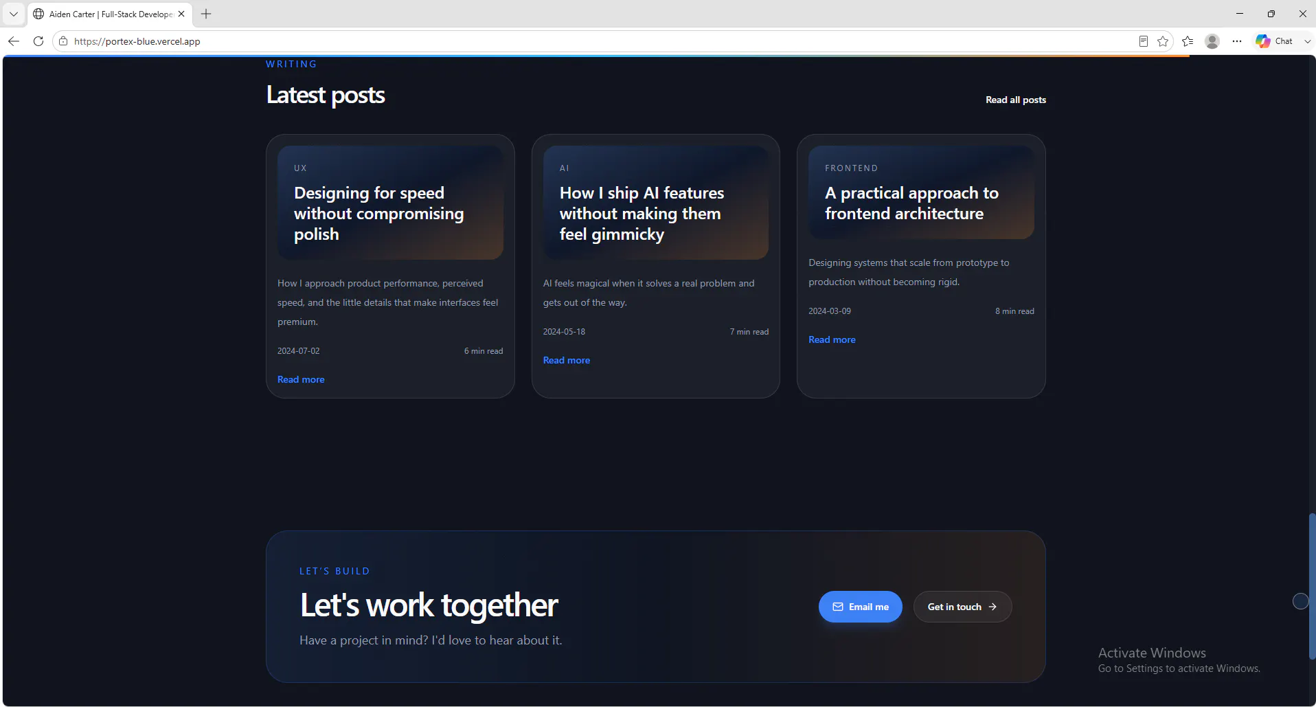 Premium Developer Portfolio Template gallery image