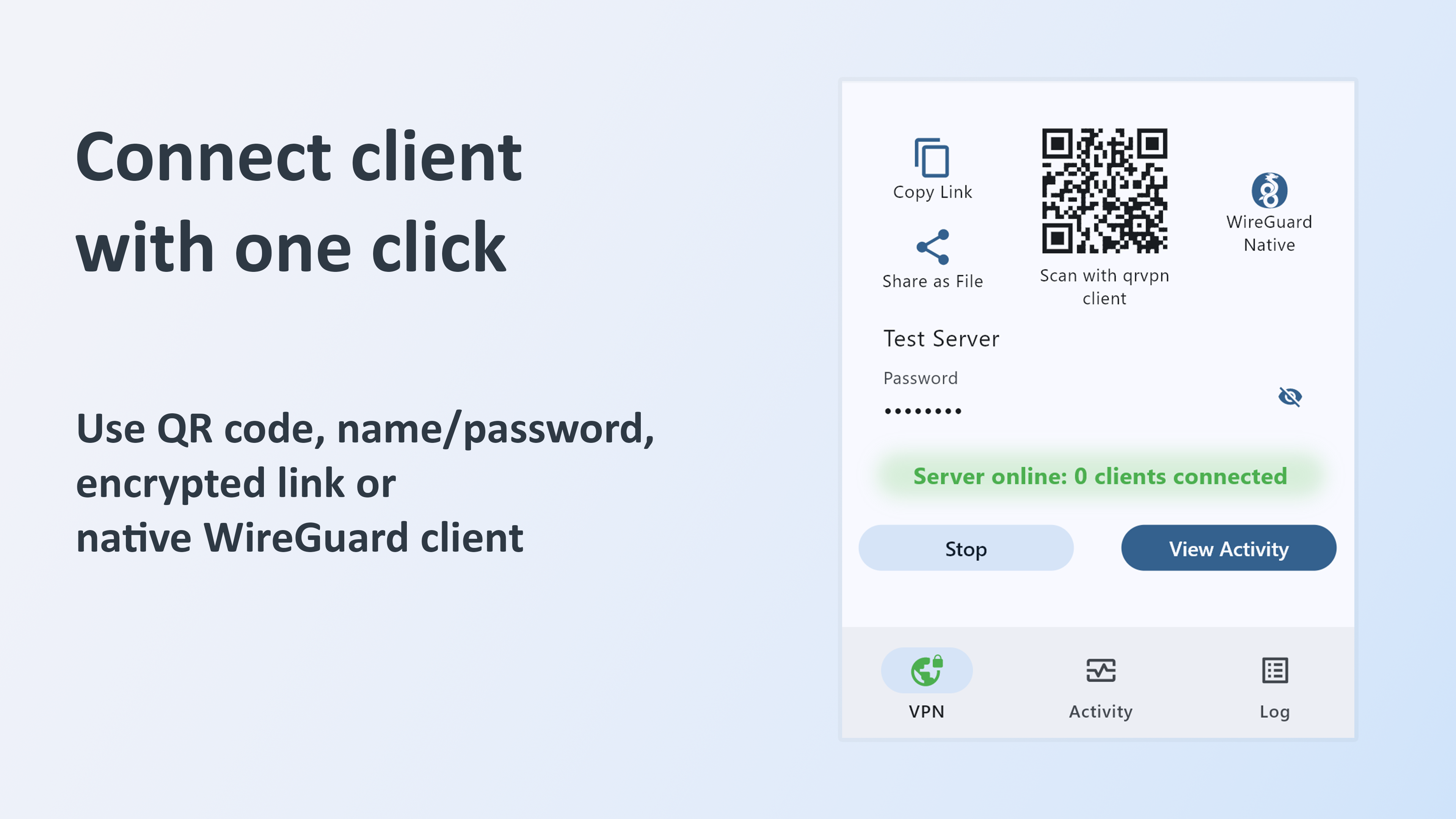 qrvpn - Screenshot 3 showing product features and functionality