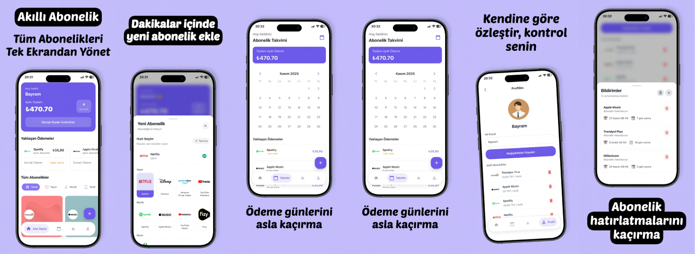 Akıllı Abonelik - Main product screenshot demonstrating key features and user interface
