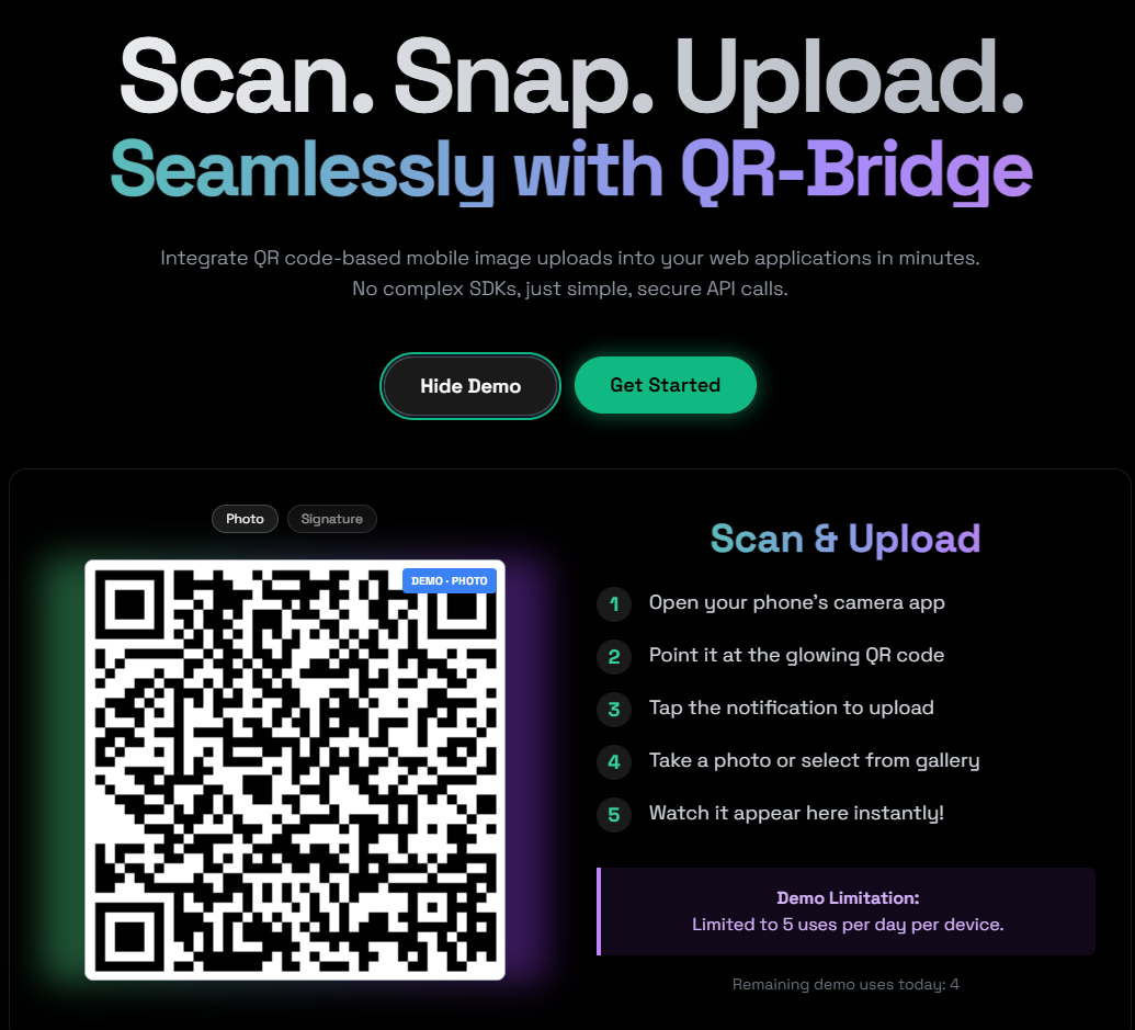Média QR-BRIDGE - QR Télécharges de code pour les applications Web - Téléchargements de photos et de signatures sans couture via des codes QR 2
