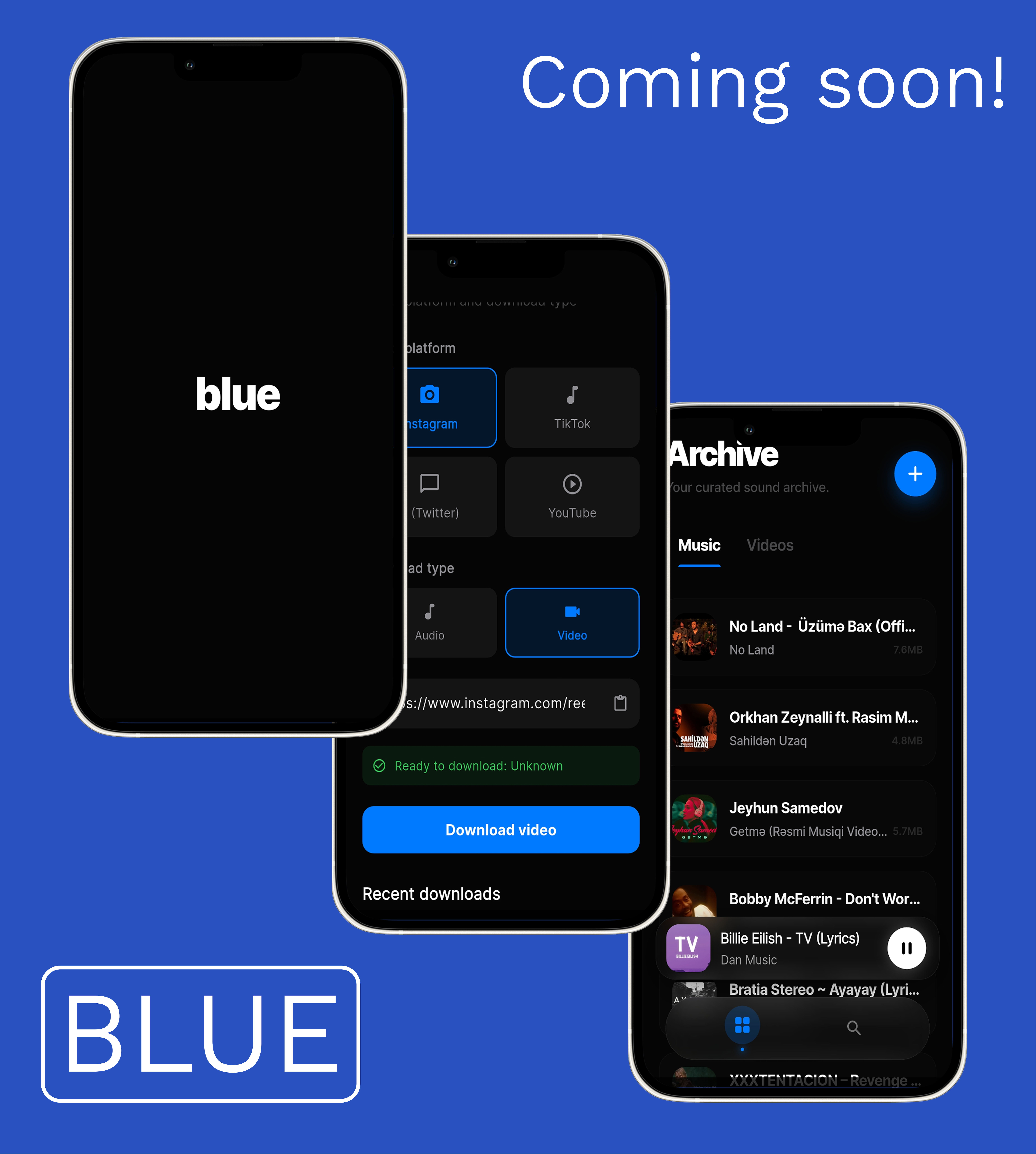 Blue - Main product screenshot demonstrating key features and user interface