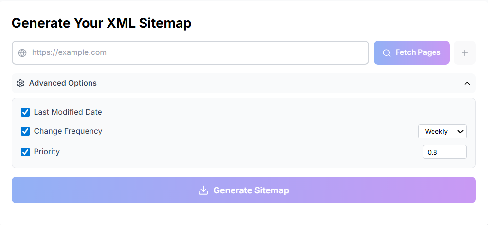 Free Online Sitemap & Favicon Generator - Screenshot 2 showing product features and functionality