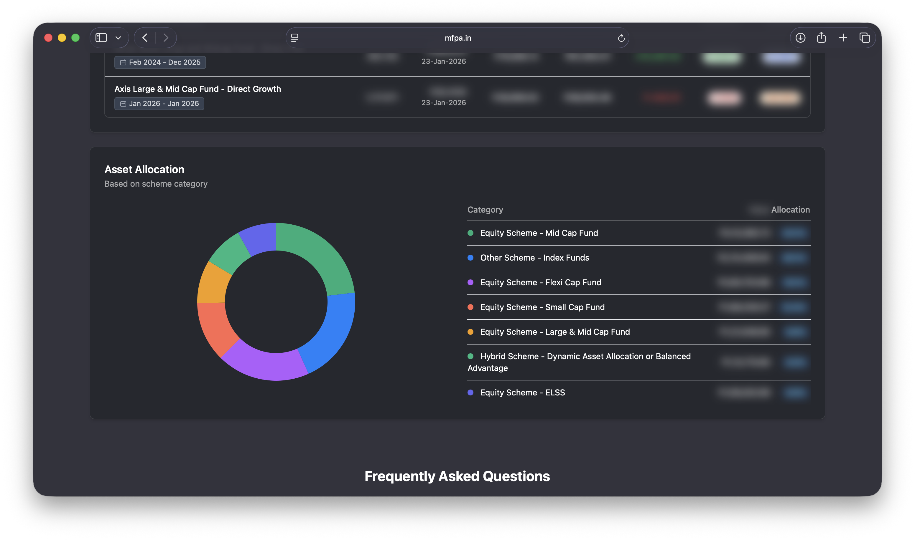 MFPA - Mutual Fund Portfolio Analyzer - Screenshot 4 showing product features and functionality