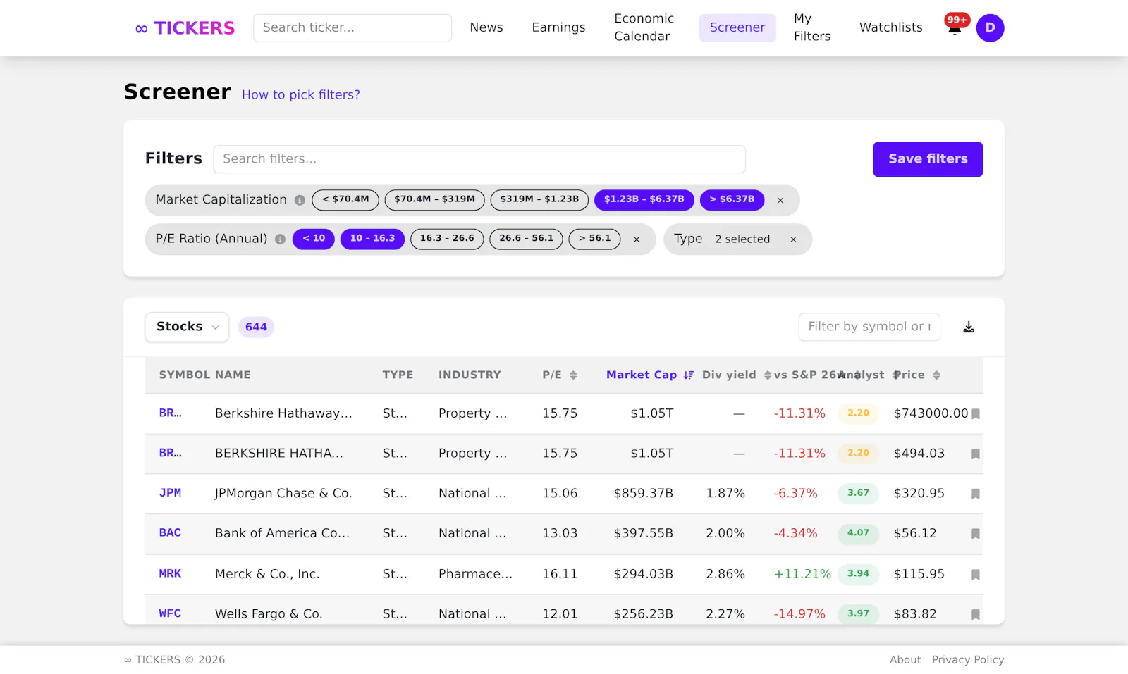 ∞ TICKERS screenshot 1