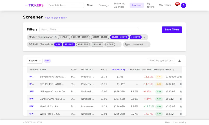 ∞ TICKERS screenshot 1