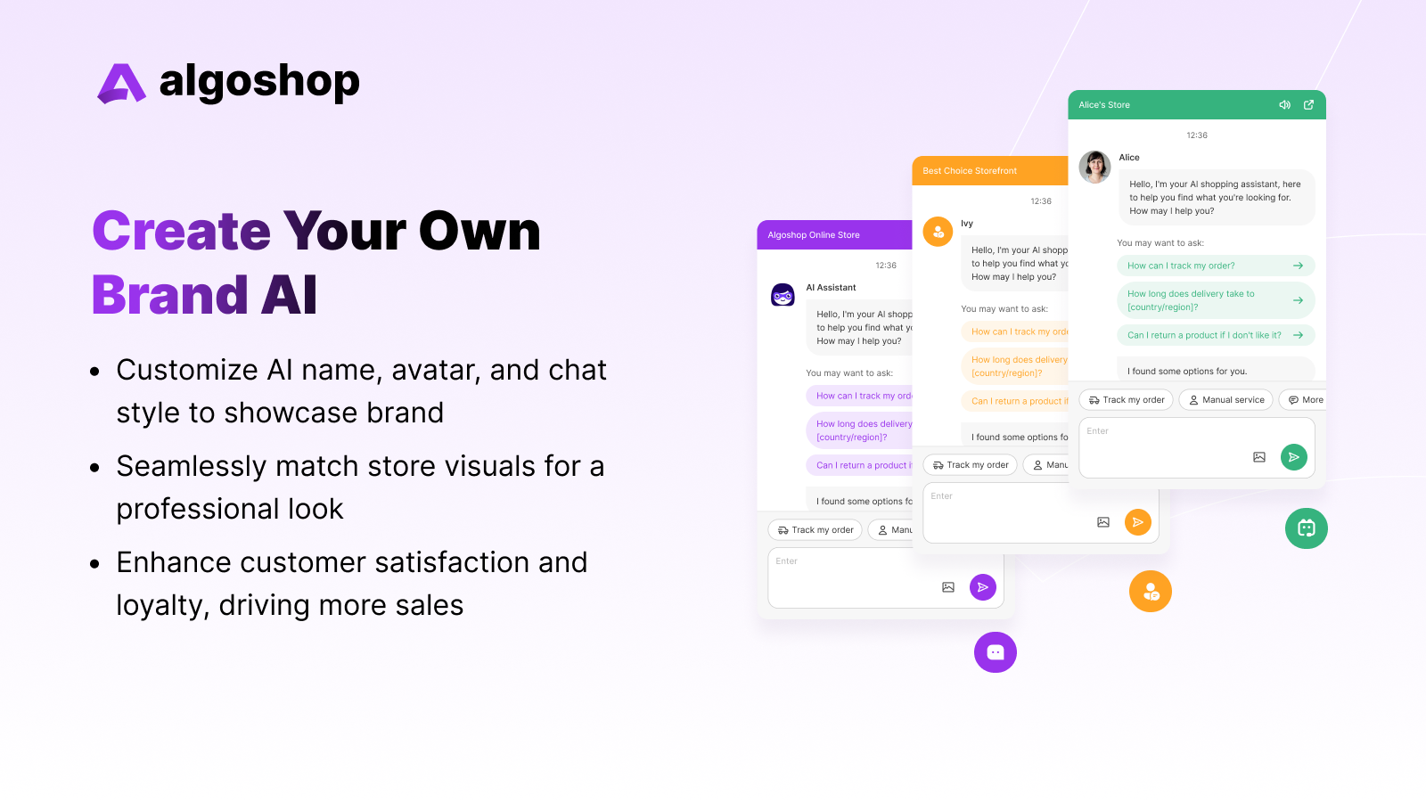 Algoshop AI Sales Chatbot gallery image