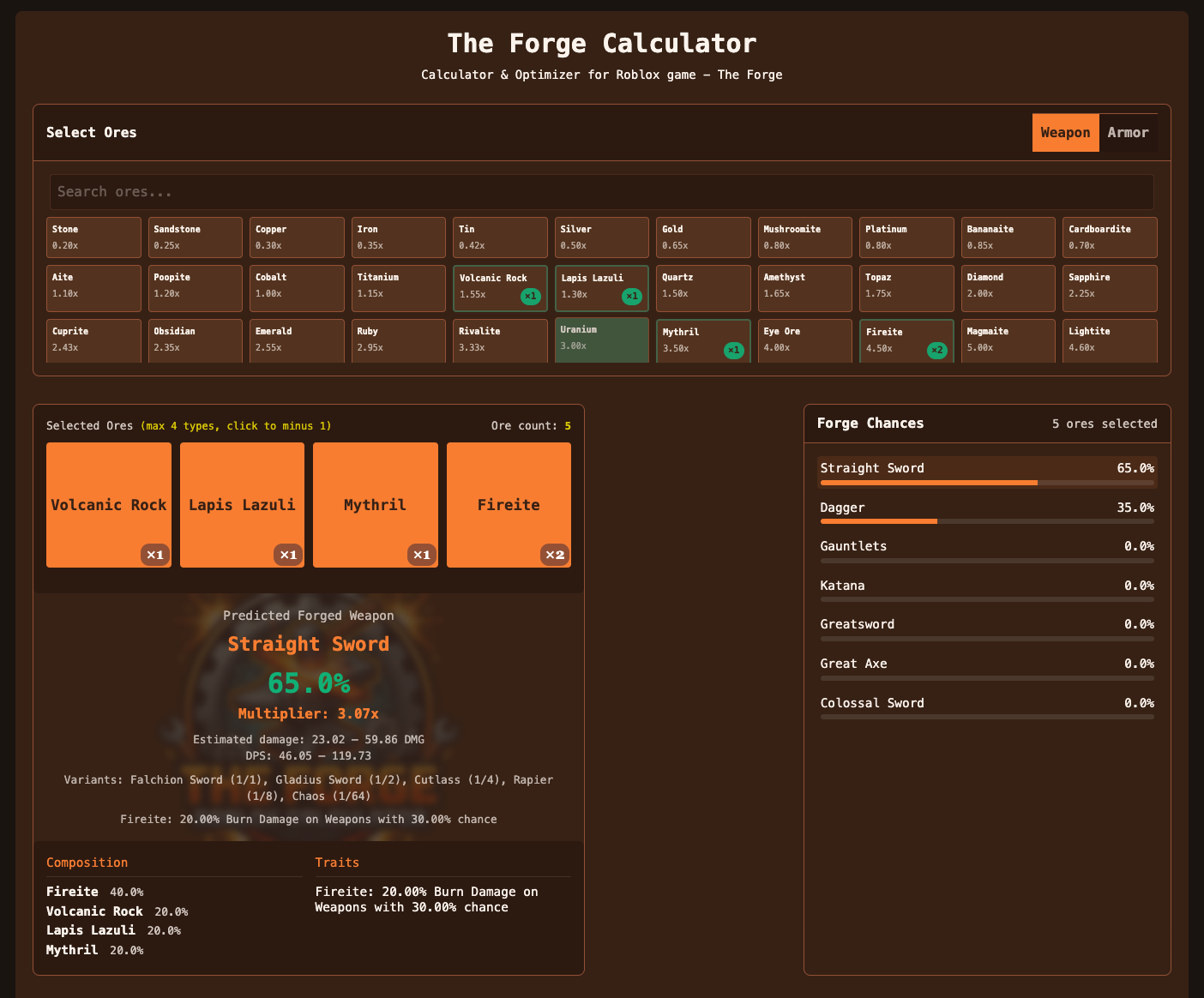 The Forge Calculator - Main product screenshot demonstrating key features and user interface