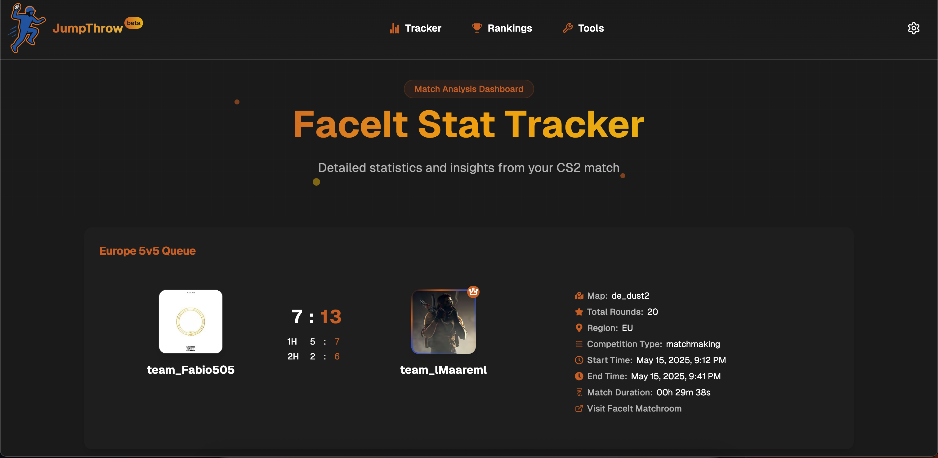 JumpThrow | Your Ultimate CS2 Companion - Track & Analyse CS2 matches. View CS2 Skins. Counter-Strike media 3