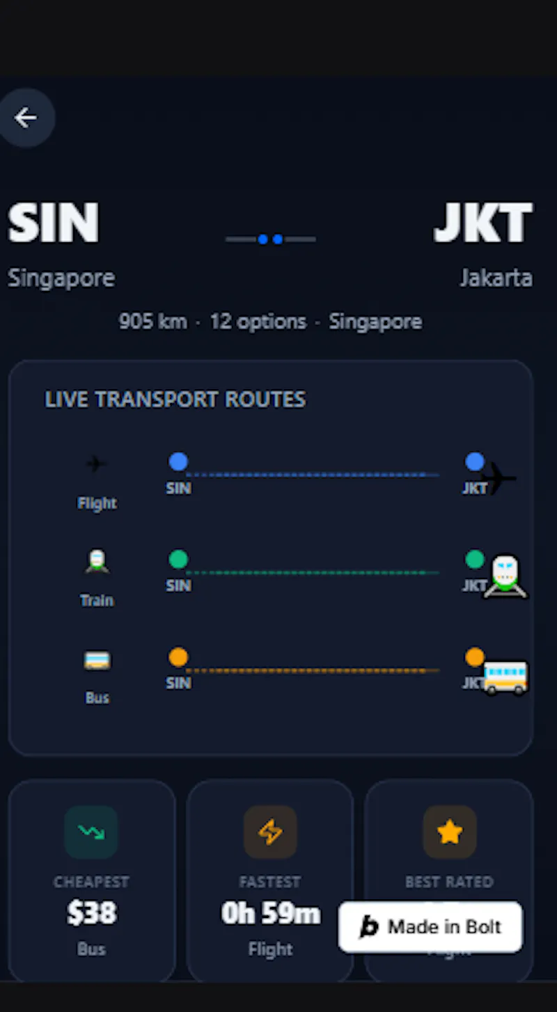 Transitcompare screenshot 2